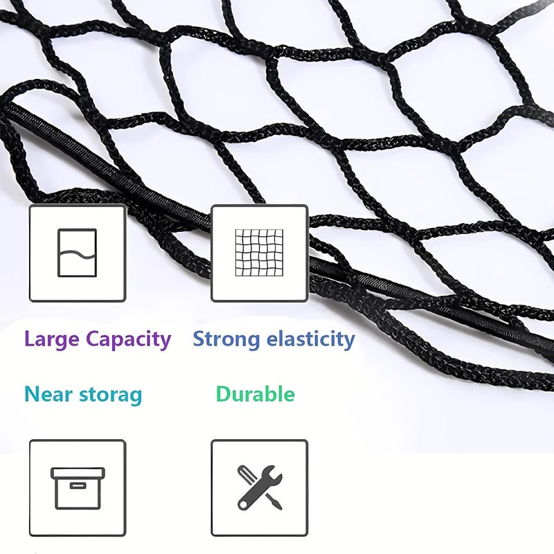 Leezhen Cargo Net Compatible with 2020-2025 Cadillac XT6, Black, Nylon/Polyester, Hook Fastener - Image 2
